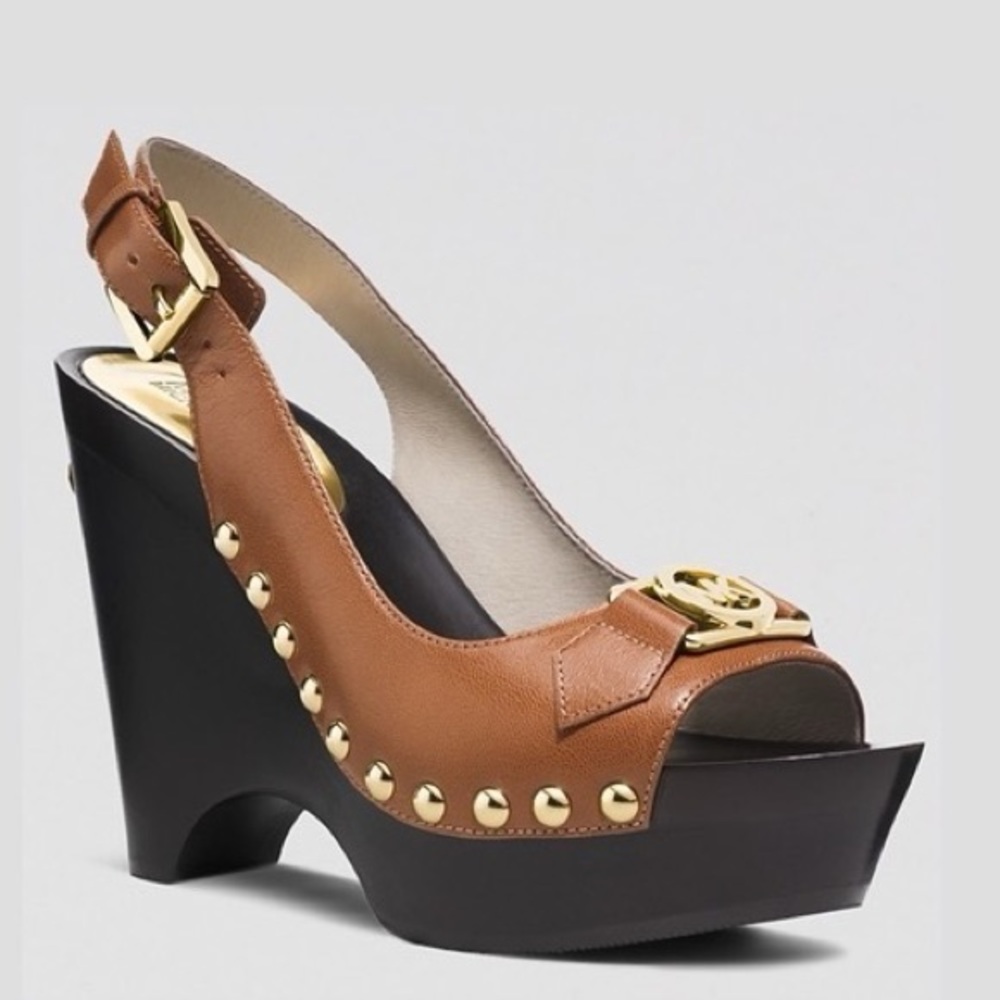 NWT Michael Kors Charm Sling Leather Shoes Size 9.5 M